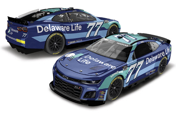 2024 Carson Hocevar NASCAR Diecast 77 Deleware Life 1:24 CWC Lionel Acvtion ARC Color Chrome 99