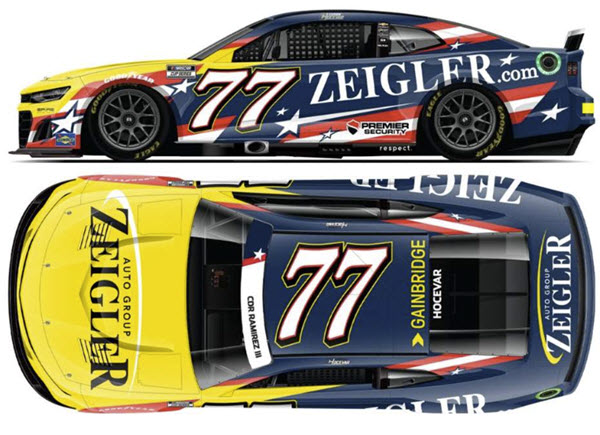 2024 Carson Hocevar NASCAR Diecast 77 Zeigler Patriotic Salute 1:64 CWC Lionel Acvtion ARC 99