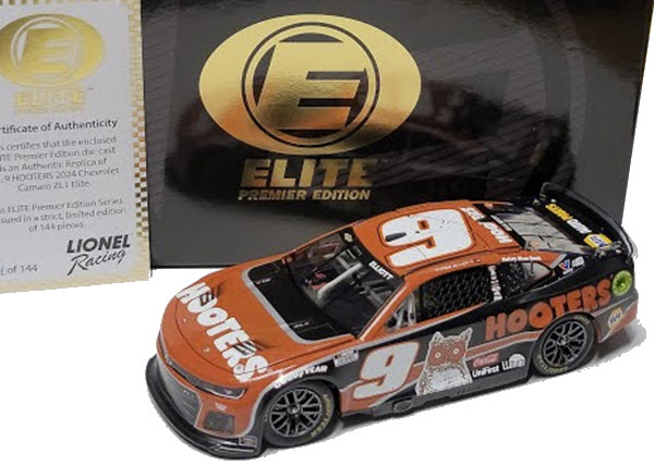2024 Chase Elliott NASCAR Diecast 9 Hooters CWC 1:24 Lionel Action RCCA Elite Premier 3