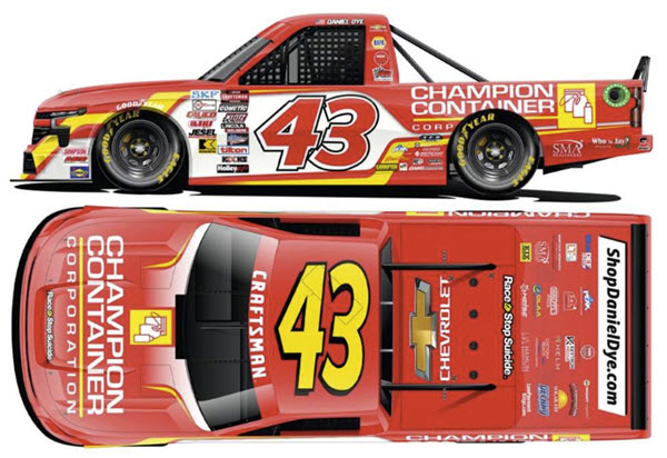 2024 Daniel Dye NASCAR Diecast 43 Champion Container Truck 1:64 Lionel Action ARC 99