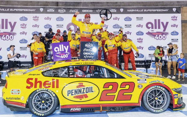 2024 Joey Logano NASCAR Diecast 22 Shell Pennzoil Nashville Win Raced Version CWC 1:24 Lionel Action ARC Color Chrome 99