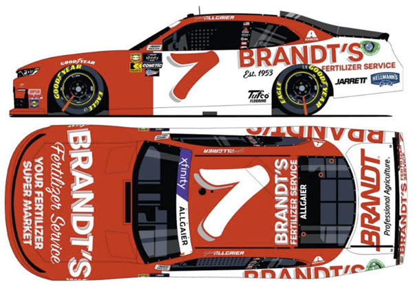 2024 Justin Allgaier NASCAR Diecast 7 Brandt Darlington Throwback CWC 1:64 Lionel Action ARC 99