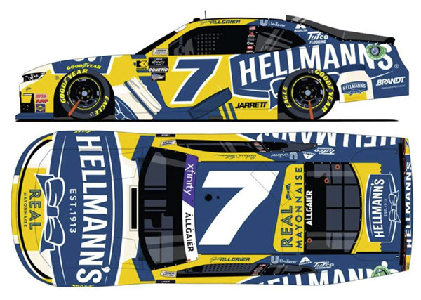 2024 Justin Allgaier NASCAR Diecast 7 Hellmanns  CWC 1:24 Lionel Action ARC Color Chrome 99