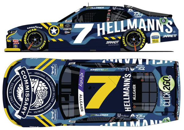 2024 Justin Allgaier NASCAR Diecast 7 Hellmanns DECA CWC 1:24 Lionel Action ARC Color Chrome 99