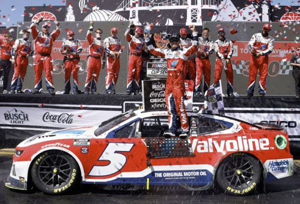 2024 Kyle Larson NASCAR Diecast 5 Valvoline Sonoma Win Raced Version 1:24 CWC Lionel Action RCCA Elite Color Chrome 99