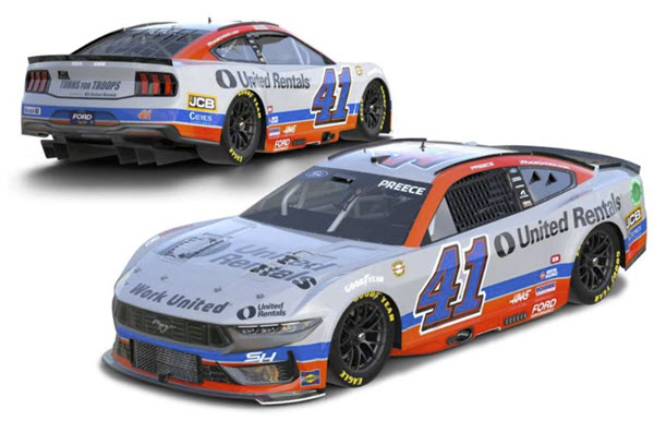 2024 Ryan Preece NASCAR Diecast 41 United Rentals Throwback CWC 1:24 Lionel Action ARC Color Chrome 99