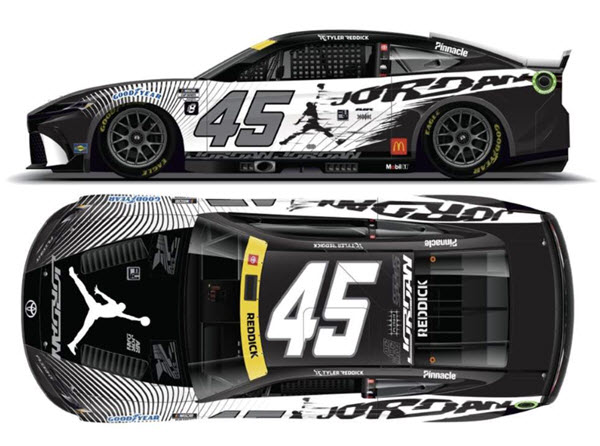 2024 Tyler Reddick NASCAR Diecast 45 Jordan Brand Black CWC 1:64 Lionel Action ARC Diecast Chassis 99
