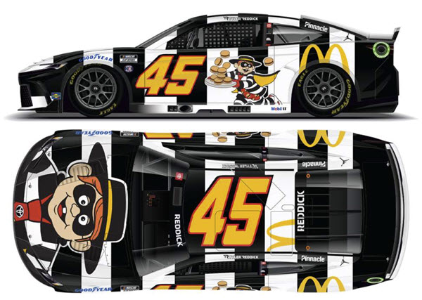 2024 Tyler Reddick NASCAR Diecast 45 McDonalds Hamburglar CWC 1:64 Lionel Action ARC Diecast Chassis 99