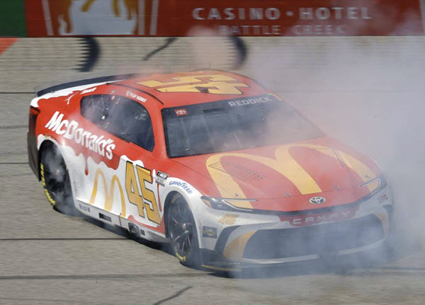 2024 Tyler Reddick NASCAR Diecast 45 McDonalds Michigan Win Raced Version CWC 1:64 Lionel Action ARC Diecast Chassis 99