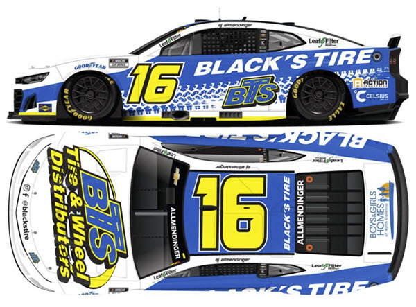 2025 AJ Allmendinger NASCAR Diecast 16 Blacks Tire 1:64 CWC Lionel Action ARC 99