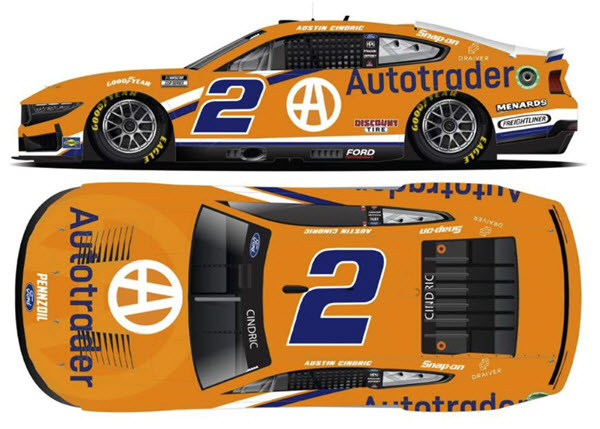 2025 Austin Cindric NASCAR Diecast 2 Autotrader CWC 1:64 Lionel Action ARC 99