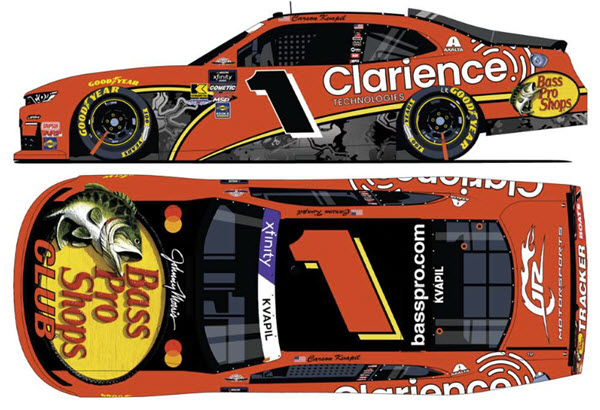 2025 Carson Kvapil NASCAR Diecast 1 Bass Pro Throwback CWC 1:64 Lionel Action ARC 99