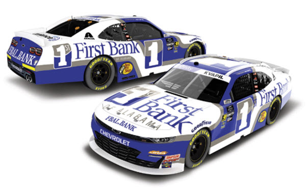 2025 Carson Kvapil NASCAR Diecast 1 First Bank Alabama CWC 1:24 Lionel Action ARC Color Chrome 99