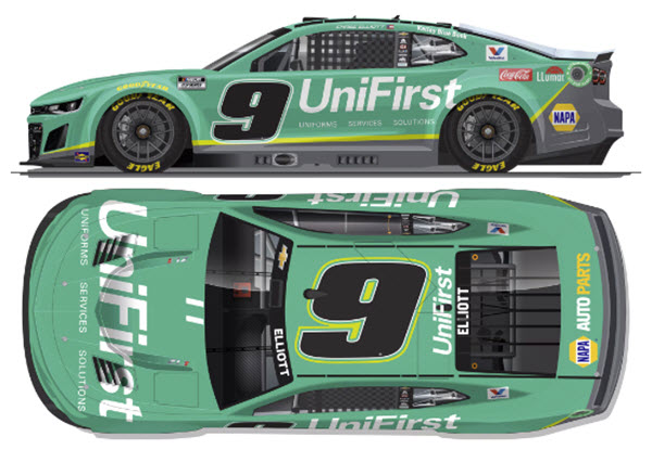2025 Chase Elliott NASCAR Diecast 9 UniFirst CWC 1:24 Lionel Action RCCA Elite Color Chrome 99