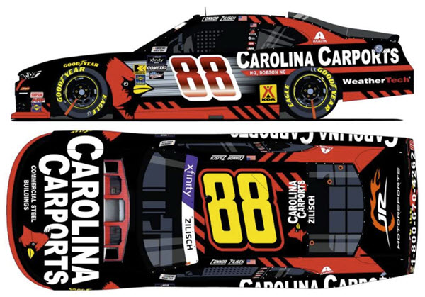 2025 Connor Zilisch NASCAR Diecast 88 Carolina Carports 1:64 CWC Lionel Action ARC 99