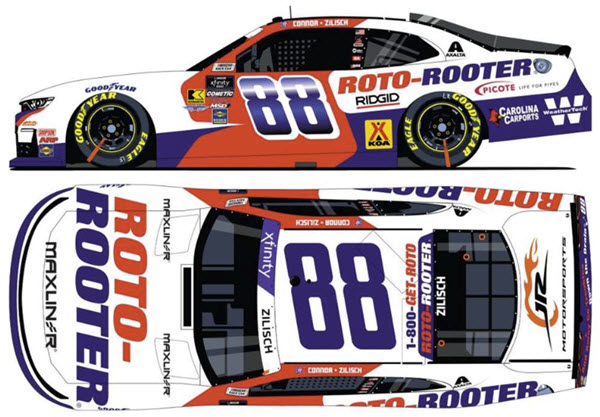 2025 Connor Zilisch NASCAR Diecast 88 Roto Rooter CWC 1:24 Lionel Action ARC Color Chrome 99