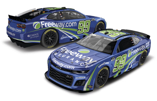 2025 Daniel Suarez NASCAR Diecast 99 Freeway Insurance Blue CWC 1:64 Lionel ARC Diecast Chassis 99