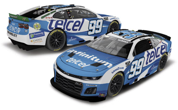 2025 Daniel Suarez NASCAR Diecast 99 Telcel CWC 1:24 Lionel ARC Color Chrome 99