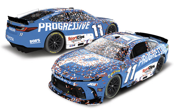 2025 Denny Hamlin NASCAR Diecast 11 Progressive Dover Win Raced Version CWC 1:24 Lionel Action RCCA Elite Color Chrome 98