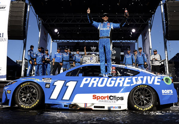 2025 Denny Hamlin NASCAR Diecast 11 Progressive WWT Gateway Win Raced Version CWC 1:24 Lionel Action ARC Color Chrome 98