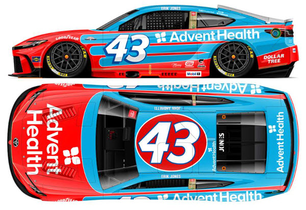2025 Erik Jones NASCAR Diecast 43 Advent Health Throwback CWC 1:24 Lionel Action ARC Color Chrome 99