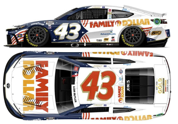 2025 Erik Jones NASCAR Diecast 43 Family Dollar Salutes CWC 1:24 Lionel Action ARC Color Chrome 99