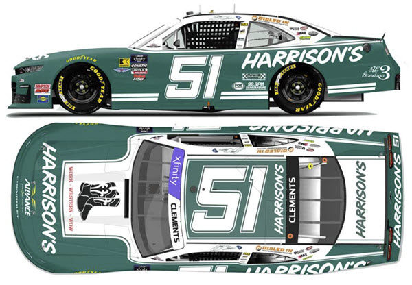 2025 Jeremy Clements NASCAR Diecast 51 Harrisons Throwback CWC 1:24 Lionel Action ARC 99