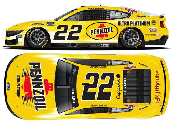 2025 Joey Logano NASCAR Diecast 22 Pennzoil CWC 1:64 Lionel Action ARC Diecast Chassis 99