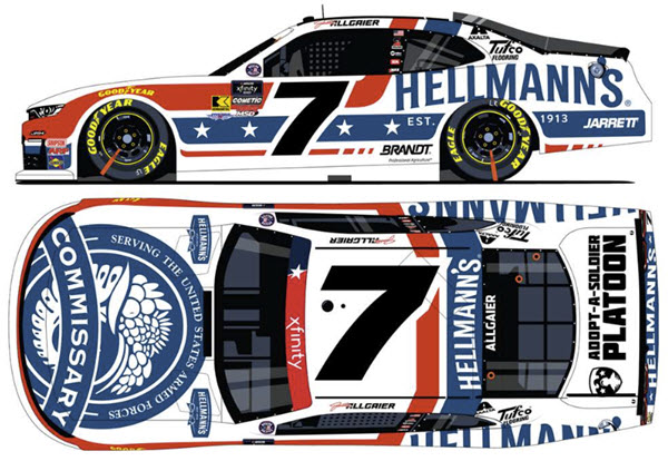 2025 Justin Allgaier NASCAR Diecast 7 Defense Commissary Agency CWC 1:64 Lionel Action ARC 99