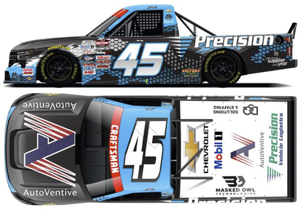 2025 Kaden Honeycutt NASCAR Diecast 45 Autoventive Precision Truck 1:24 Lionel Action ARC Autographed 99