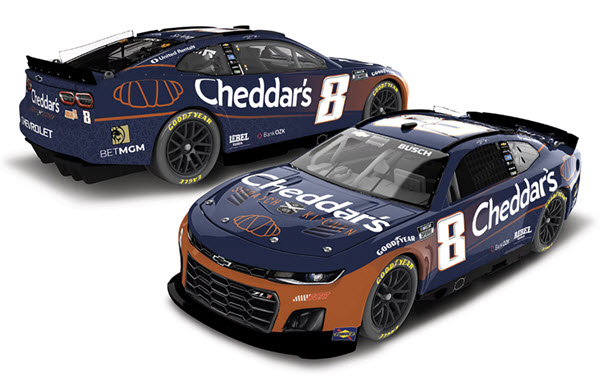 2025 Kyle Busch NASCAR Diecast 8 Cheddars Patriotic Blue CWC 1:24 Lionel Action ARC Color Chrome 99