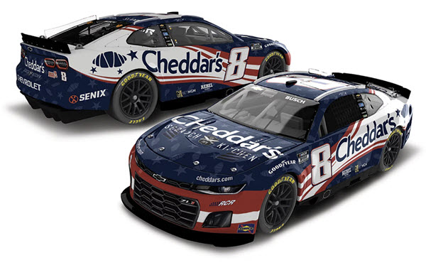 2025 Kyle Busch NASCAR Diecast 8 Cheddars Patriotic Salurtes CWC 1:24 Lionel Action RCCA Elite 99