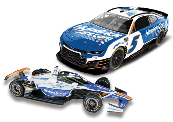 2025 Kyle Larson NASCAR Diecast 5 HendrickCars Hendrick Cars H1100 Indy 500 Charlotte 600 1:64 CWC Indy Car Greenlight 99