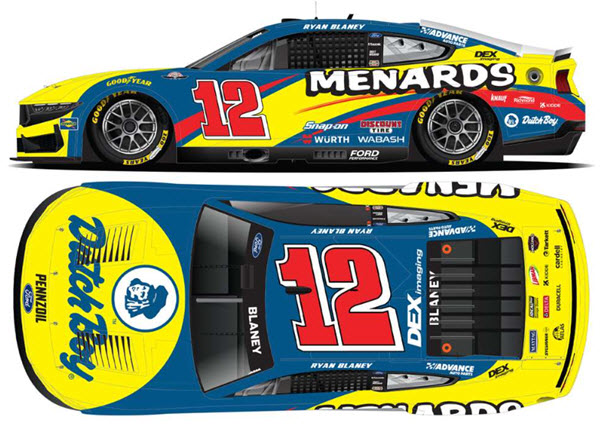 2025 Ryan Blaney NASCAR Diecast 12 Dutch Boy Darlington Throwback CWC 1:24 Lionel Action RCCA Elite Color Chrome 99