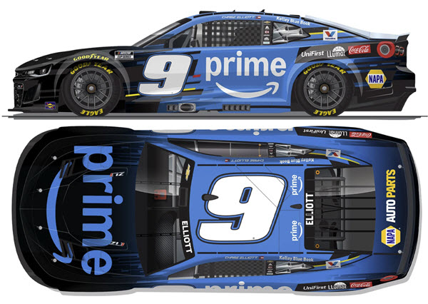 2026 Chase Elliott NASCAR Diecast 9 Amazon Prime CWC 1:24 Lionel Action RCCA Elite Color Chrome 99
