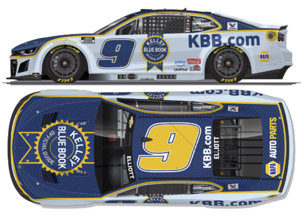 2026 Chase Elliott NASCAR Diecast 9 KBB Kelley Blue Book CWC 1:24 Lionel Action ARC Color Chrome 99