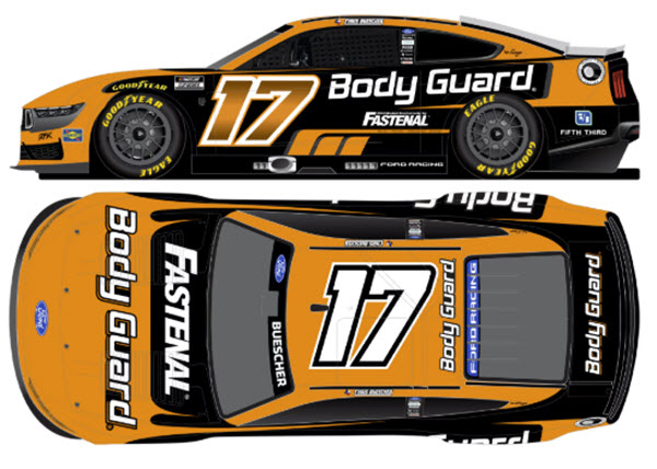 2026 Chris Buescher NASCAR Diecast 17 Body Guard CWC 1:24 Lionel Action ARC Autographed 99