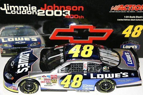48 Jimmie Johnson Diecast 2004 Lowes Chevy 400 Wins 2003 Louden CWC 1:24 Action ARC Color Chrome 1